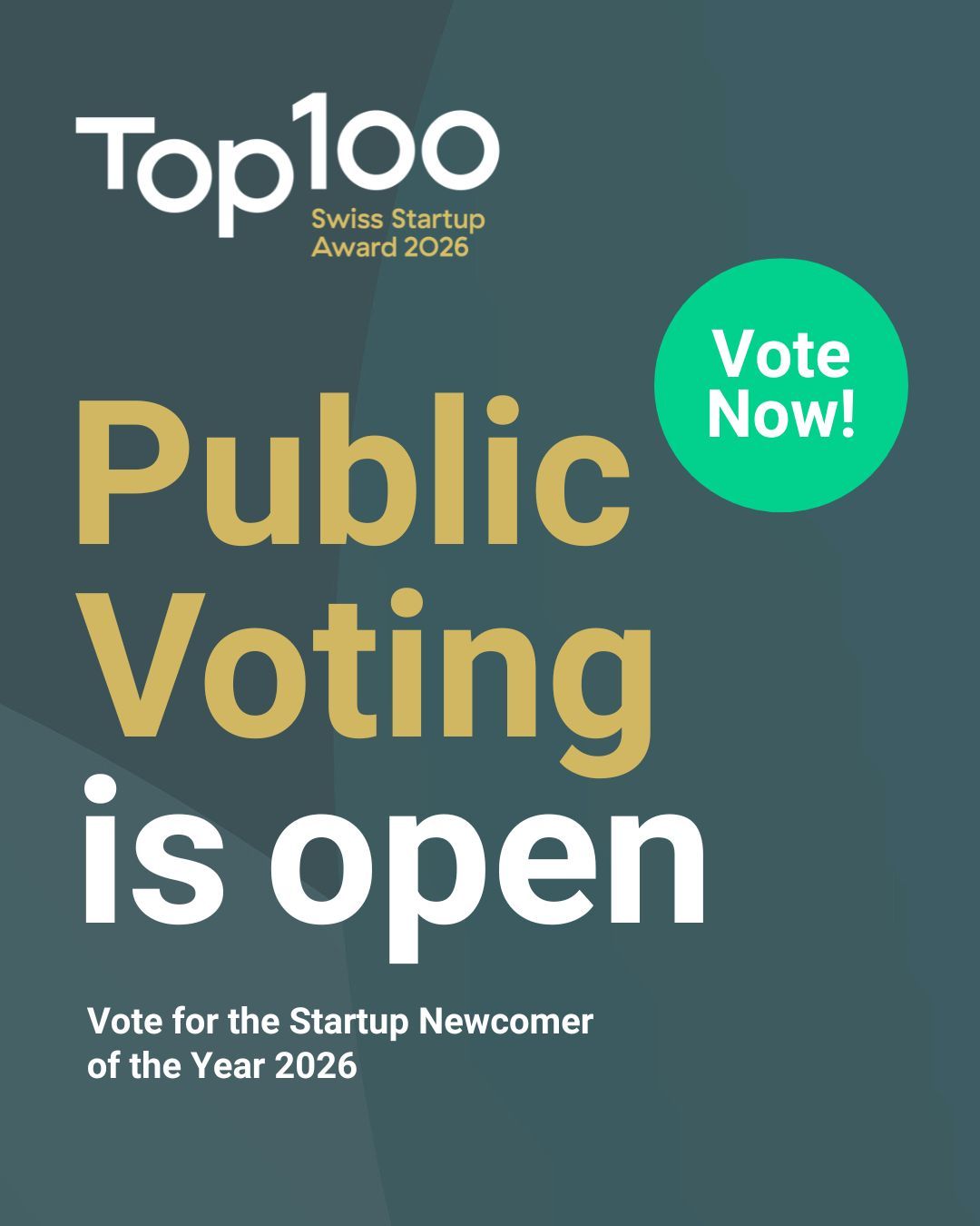 Visienco selected as one of the newcomers for the Top100 Swiss Startup Award 2026